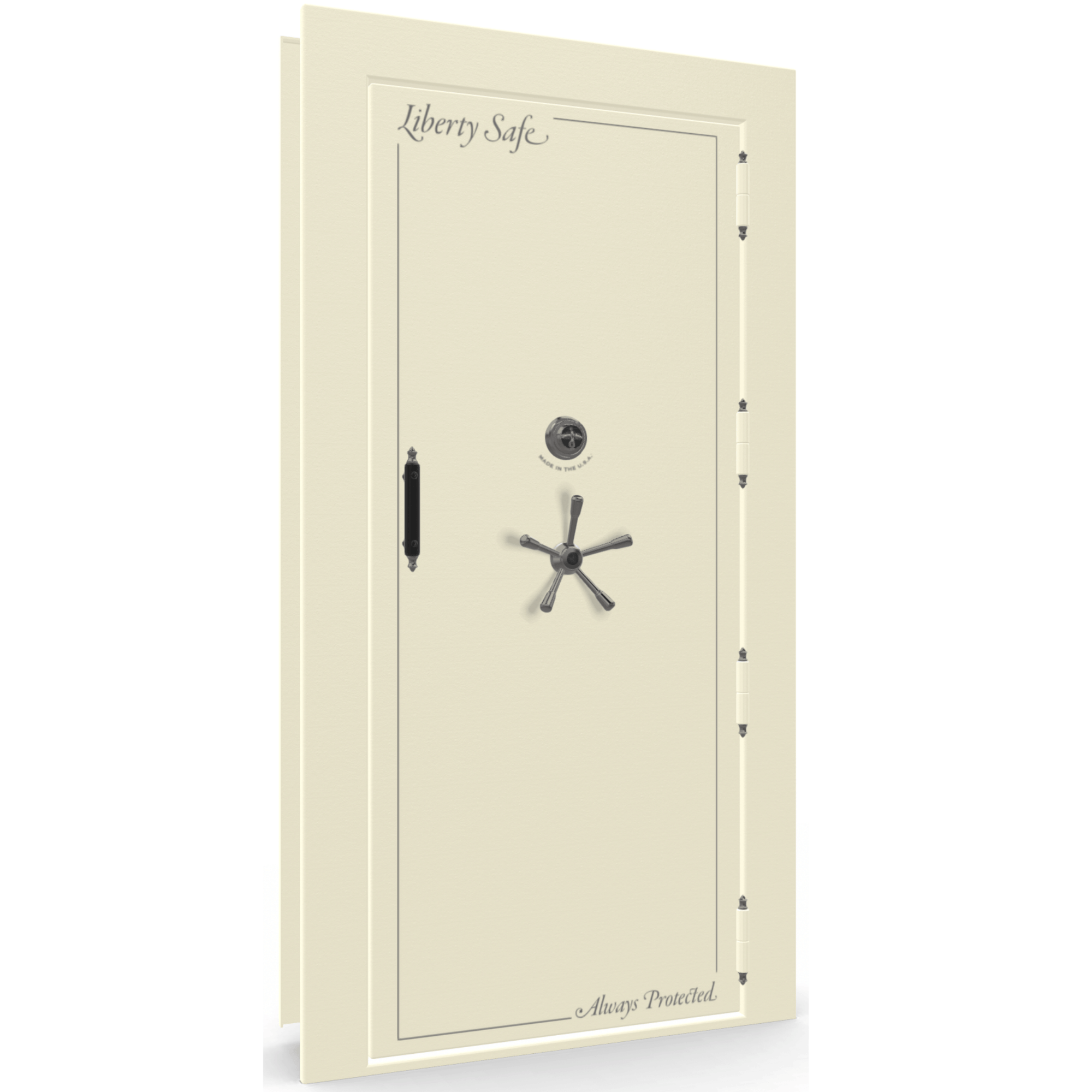 Vault Door Series | Out-Swing | Right  Hinge | White Marble | Mechanical Lock - closed