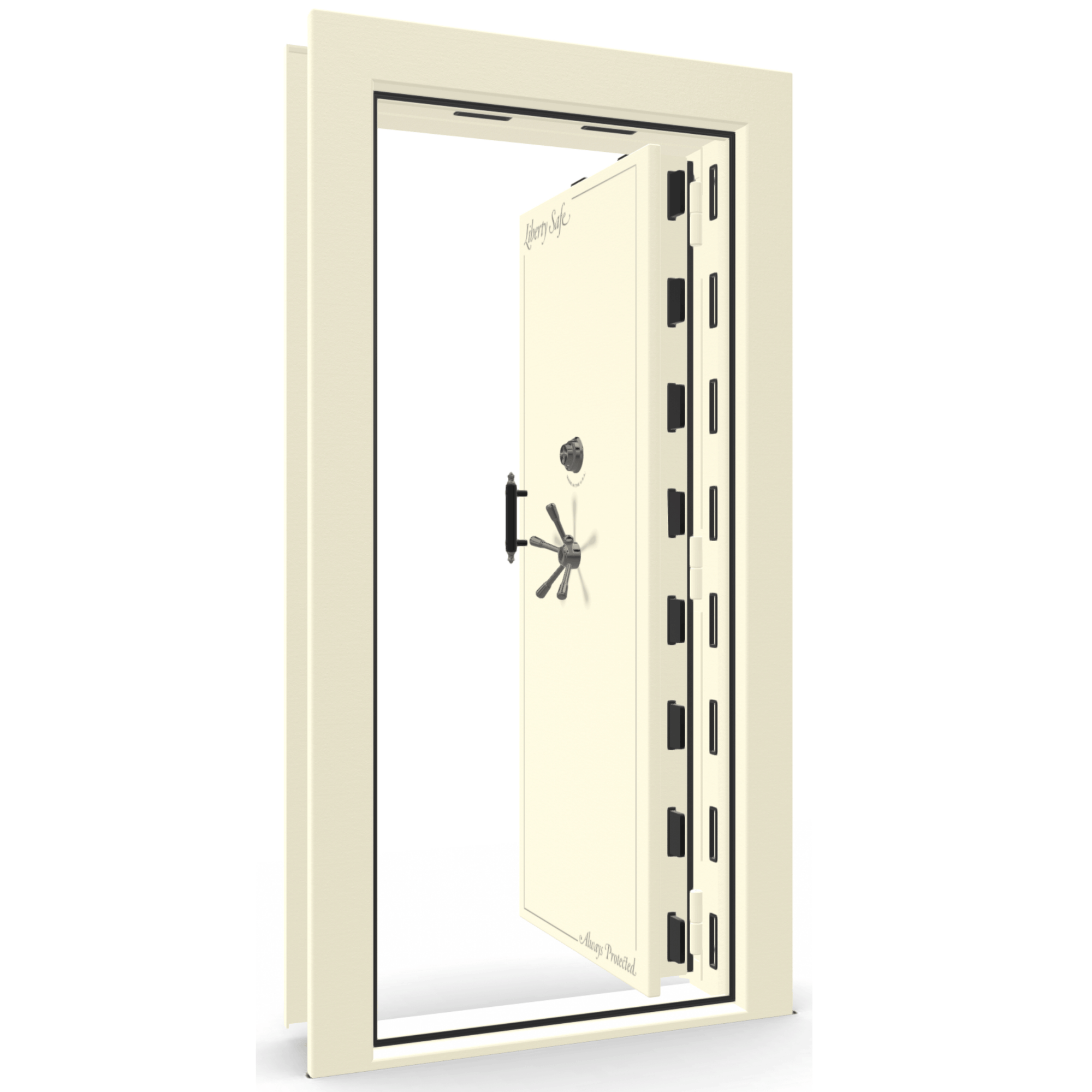 Vault Door Series | In-Swing | Right Hinge | White Marble | Mechanical Lock - open