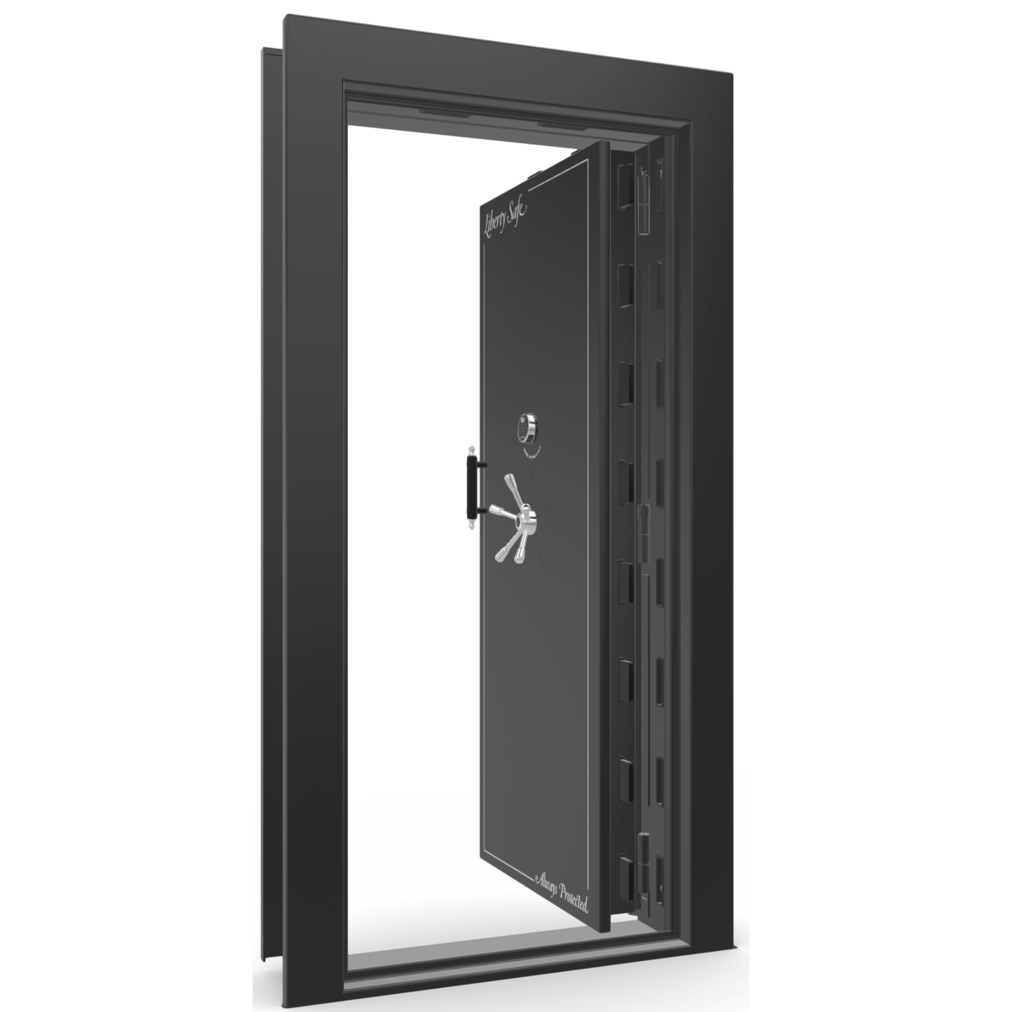 Vault Door Series | In-Swing | Right Hinge | Black Gloss | Electronic Lock - open