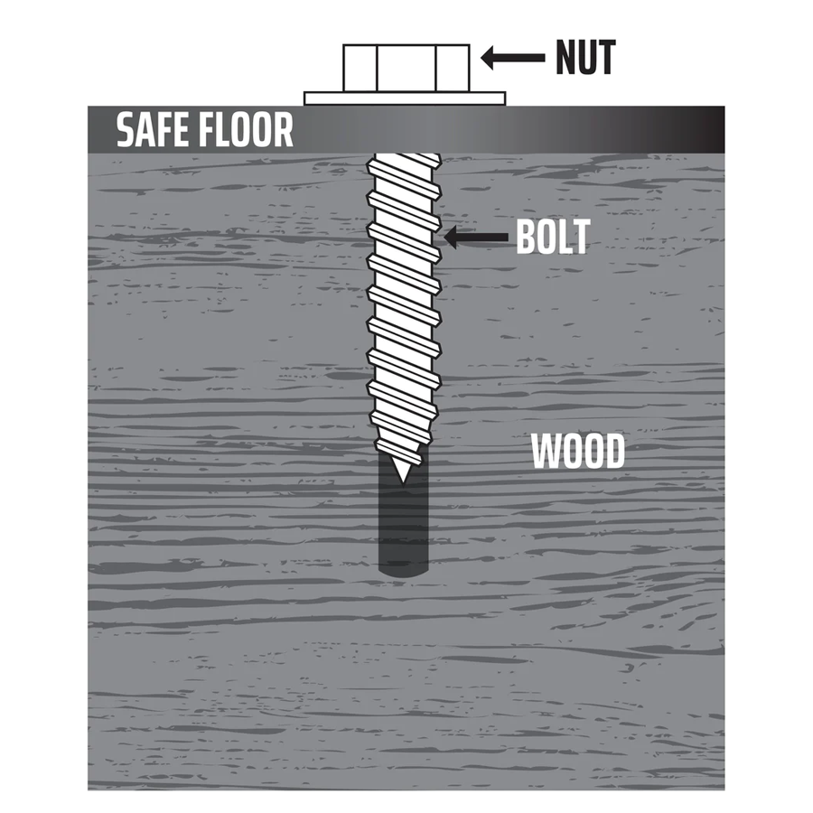 Wood Floor Safe Anchoring Bolt Diagram